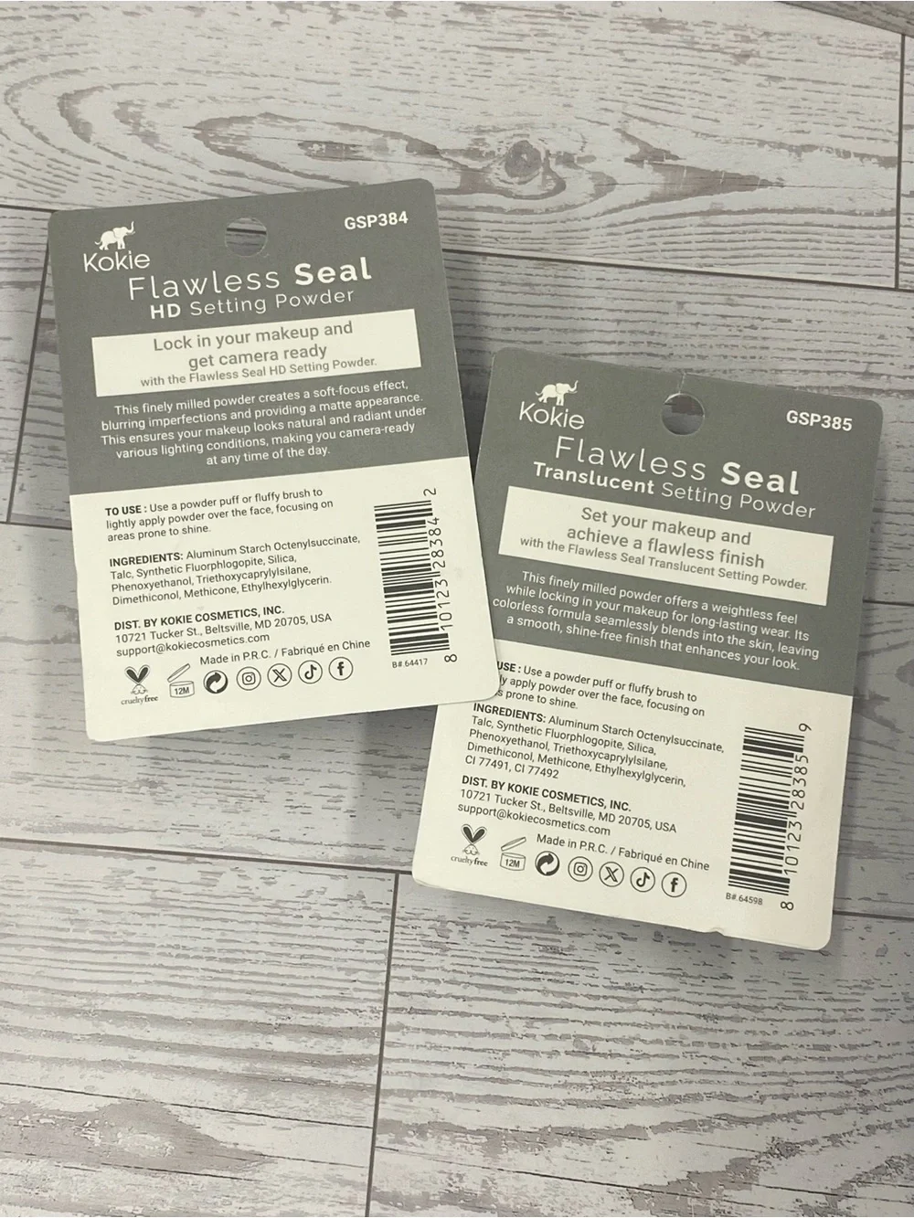 Kokie Flawless Seal Setting Powder HD & Translucent 2 pack